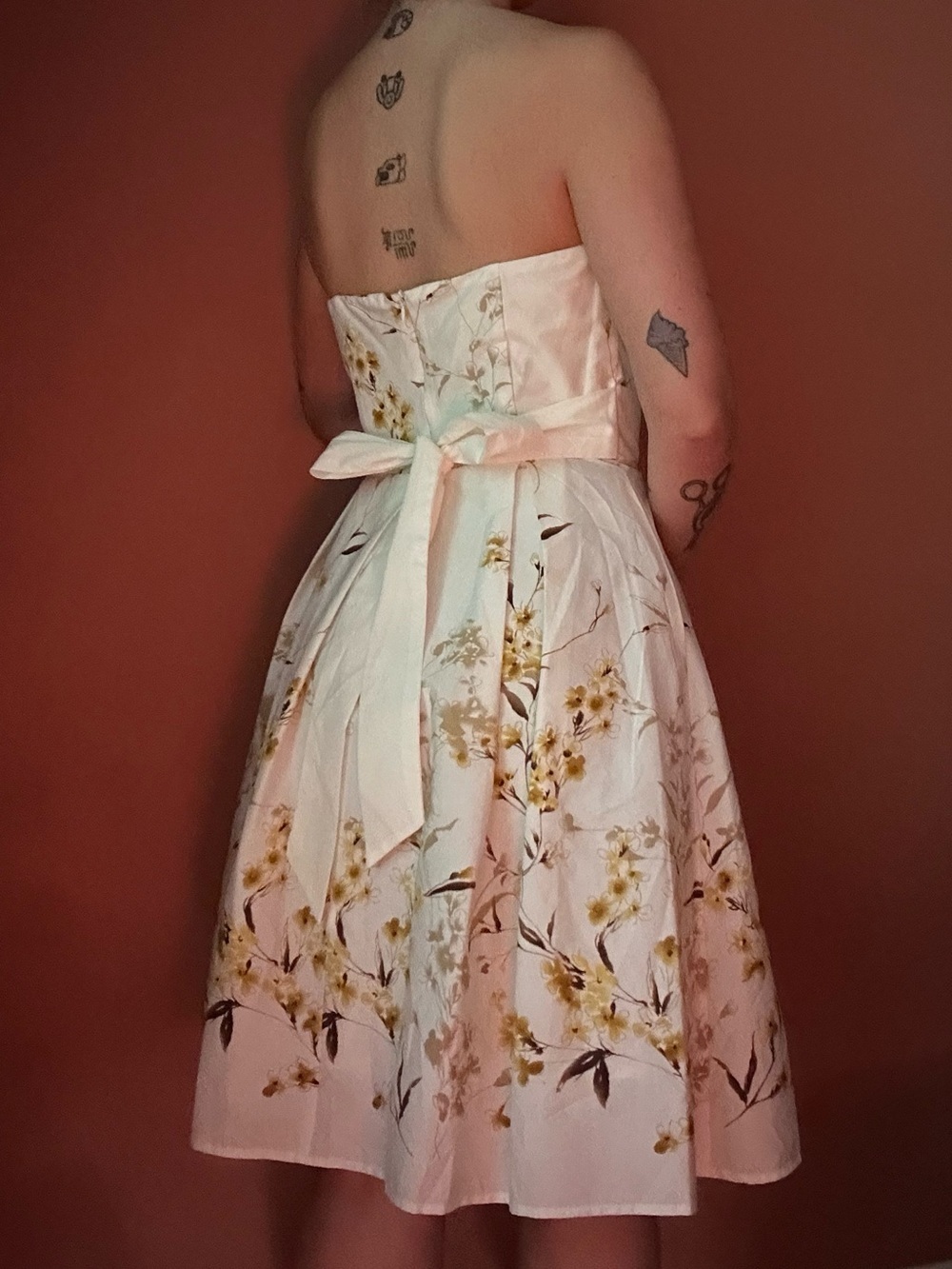 Vintage A.P.N.Y. strapless floral a-line dress - Picture 4 of 7